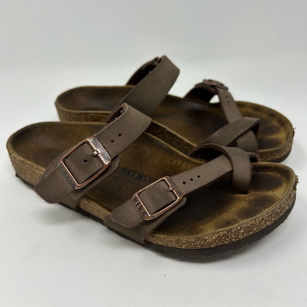 Birkenstock Mayari Footbed Sandals Cork Brown Straps Summer Girls Child Size 31